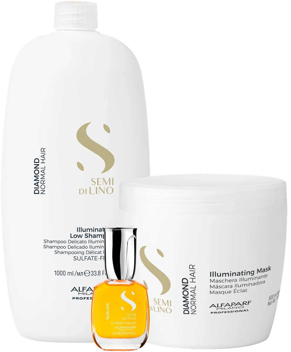 Illuminating Low Shampoo 1000ml, Illuminating Mask 500ml, Cristalli Liquidi 15ml