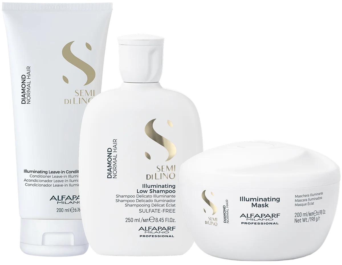 Illuminating Low Shampoo 250ml, Illuminating Conditioner 200ml, Illuminating Mask 200ml