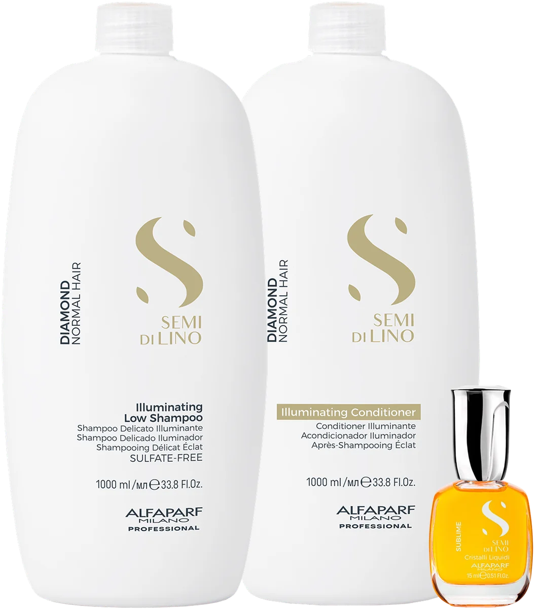 Illuminating Low Shampoo 1000ml, Illuminating Conditioner 1000ml, Cristalli Liquidi 15ml