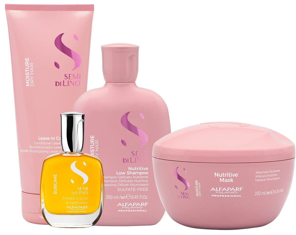 Nutritive Mask 200ml, Cristalli Liquidi 50ml, Nutritive Leave-In Conditioner 200ml, Nutritive Low Shampoo 250ml