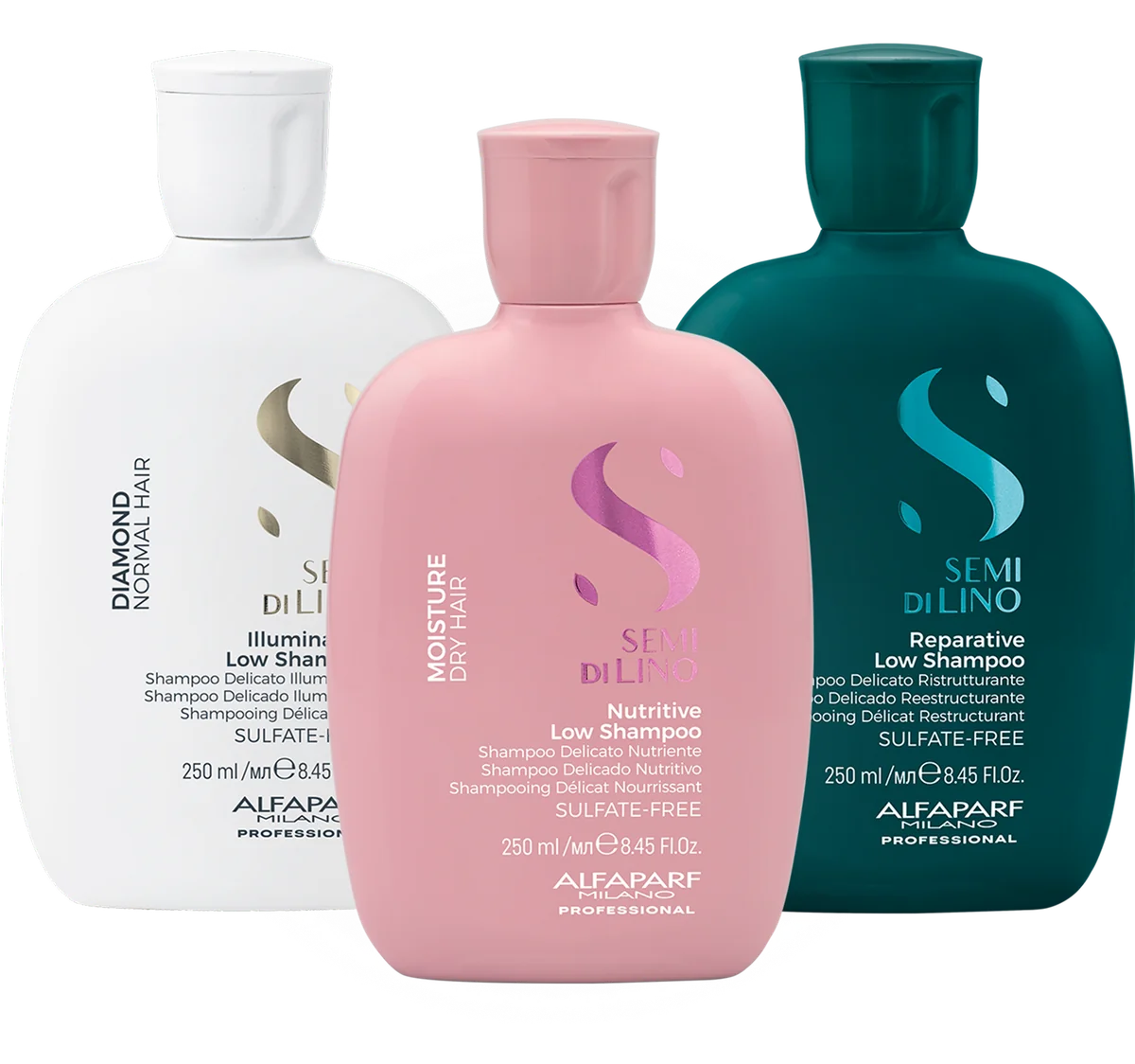 Illuminating Low Shampoo 250ml, Nutritive Low Shampoo 250ml, Reparative Low Shampoo 250ml