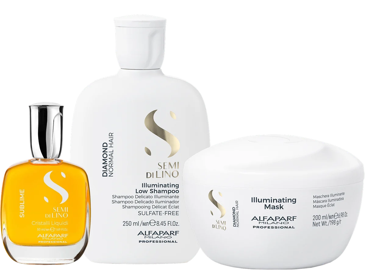 Cristalli Liquidi 50ml, Illuminating Low Shampoo 250ml, Illuminating Mask 200ml